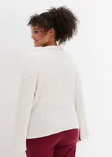 Boxy-Pullover, mit Polokragen und Rippe, bonprix