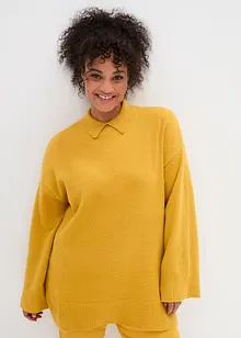 Oversize Pullover mit Turtleneck und Seitenschlitzen, bonprix