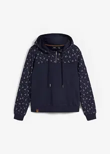 Sweat à capuche et col zippé, 100% coton, bonprix