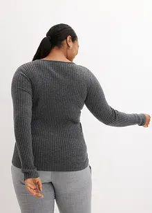 Rippenpullover aus Merinowolle, bonprix