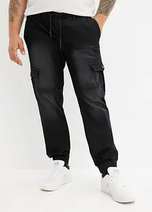 Regular Fit Sweat-Jeans mit Cargotaschen, Straight, bonprix