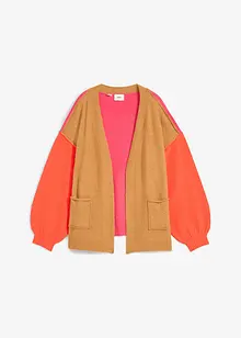 Oversize-Strickjacke mit Color-Blocking, bonprix