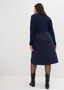 Kleid aus Materialmix, kniebedeckt, bonprix