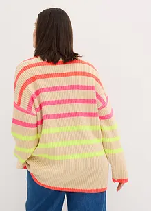 Oversize-Pullover mit Neonstreifen, bonprix