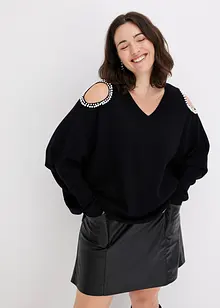 Pull à découpes et perles, bonprix