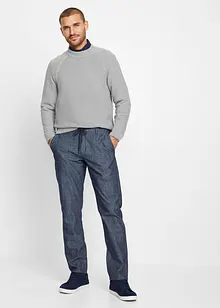 Regular Fit Chambray-Chinohose, Straight, bonprix