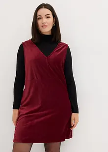 Robe salopette en jersey velours côtelé, longueur genou, bonprix