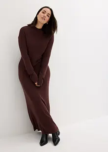 Maxi-Feinstrickkleid mit Stehkragen, langarm, bonprix