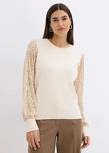 Pullover mit Pailettenärmeln, bonprix