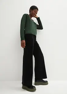 Strick-Pullover mit V-Ausschnitt und Kapuze, bonprix