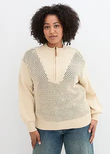 Pullover im Ajour-Lochstrickmuster, bonprix