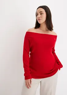 Off-Shoulder-Ripp-Pullover, bonprix