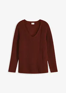 Gerippter Pullover aus reiner Baumwolle, bonprix