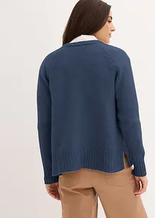 Oversize-Strickjacke mit Seitenschlitzen, bonprix