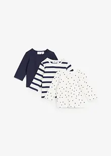 Baby Langarmshirt aus gerippter Bio-Baumwolle (3er Pack), bonprix