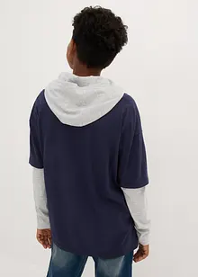 Jungen 2 in 1 Shirt, Langarm mit Kapuze aus Bio Baumwolle, bonprix