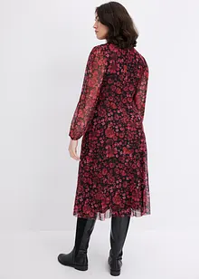 Robe midi en mesh imprimée, bonprix