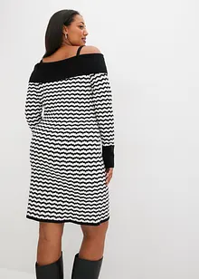 Robe en maille à encolure Bardot, bonprix