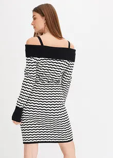 Robe en maille à encolure Bardot, bonprix