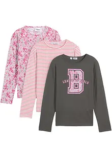 Langarmshirt aus reiner Bio-Baumwolle (3er Pack), bonprix