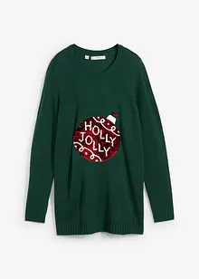 Pull de Noël avec sequins réversibles, bonprix