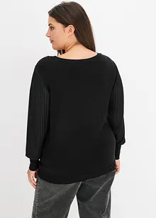 Pull avec manches plissées, bonprix