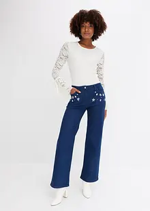 Wide-Leg-Jeans Mid Waist, bonprix