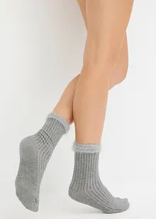 Socken mit Rippstruktur und Umschlagbündchen mit Bio-Baumwolle (3er Pack), bonprix