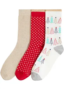 Socken mit Glitzergarn mit Bio-Baumwolle (3er Pack), bonprix