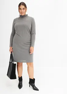 Robe en jersey chiné avec col montant, bonprix