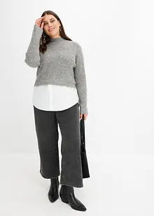 Pullover mit Bluseneinsatz, bonprix