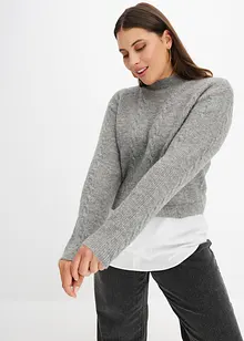 Pullover mit Bluseneinsatz, bonprix