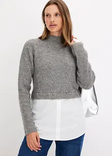 Pullover mit Bluseneinsatz, bonprix