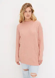 Oversize-Pullover mit Zopfmuster, bonprix