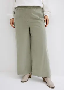 Weite Cordhose mit High-Waist-Bequembund, Knöchellang, bonprix