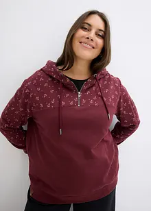 Sweat à capuche et col zippé, bonprix