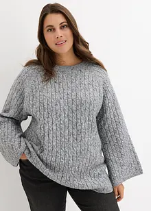 Oversize-Pullover mit Zopfmuster, bonprix