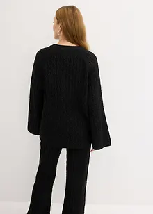 Pull oversize en maille torsadée, bonprix