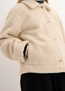 Gefütterte Teddyjacke mit Kragen, bonprix