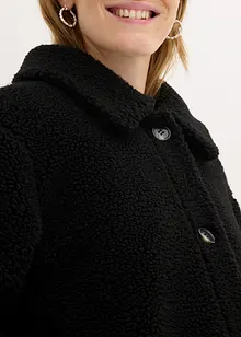 Gefütterte Teddyjacke mit Kragen, bonprix