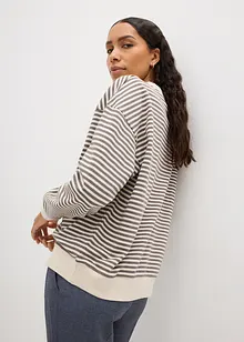 Oversize-Sweatshirt, gestreift, bonprix