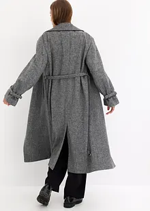 Manteau avec ceinture et motif en arêtes de poisson, bonprix