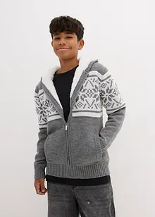 Jungen Strickjacke mit Fleece, bonprix