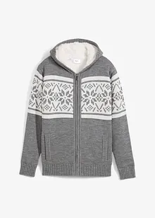 Gilet en maille garçon doublé polaire, bonprix