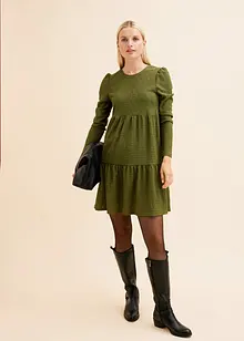 Shirtkleid aus strukturiertem Crêpe, bonprix