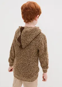 Pull garçon en maille à capuche, bonprix