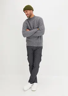 Regular Fit Flanell Cargohose mit Bundfalte, Straight, bonprix