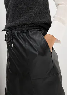 Midi-Lederrock aus Lammnappa, bonprix