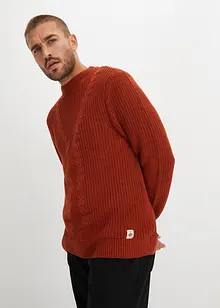 Pull en maille torsadée avec coton, bonprix