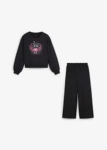 Mädchen Sweatshirt mit Sweathose aus Bio-Baumwolle (2-tgl. Set), bonprix